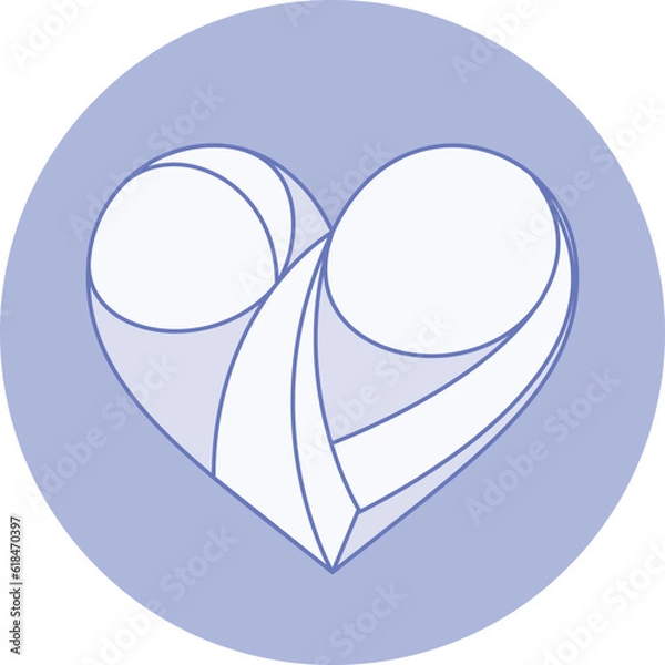 Fototapeta Heart illustration anatomy symbolic icon for fitness app or website or print artwork