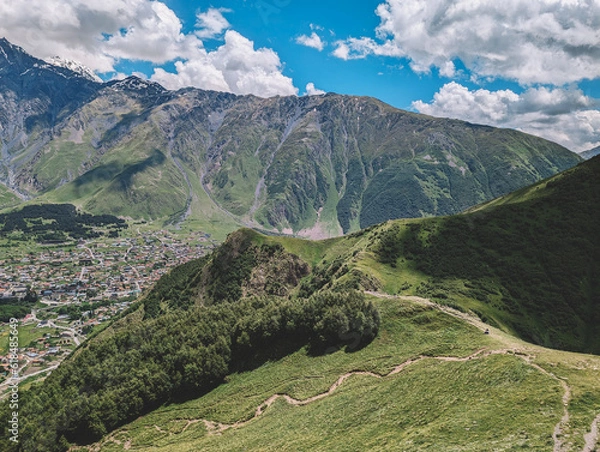 Obraz Landscape with mountains and clouds