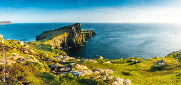 Fototapeta Neist Point lighthouse panorama view, Scotland, Isle of Skye