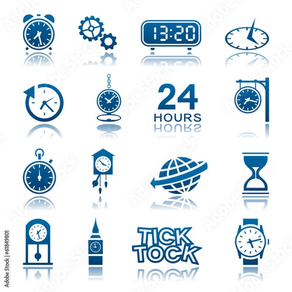 Obraz Clocks and watches icon set