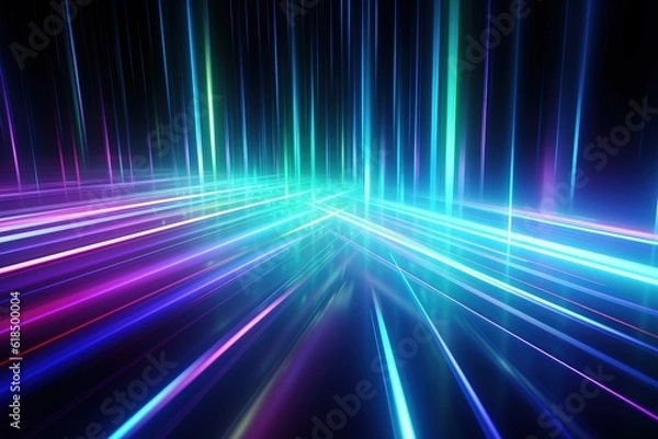 Fototapeta abstract futuristic background with gold PINK blue glowing neon moving high speed wave lines and bokeh lights. Data transfer concept Fantastic wallpaper