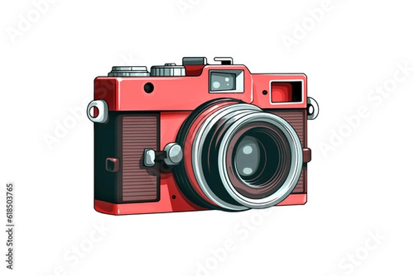 Fototapeta Vintage photo camera isolated on transparent background