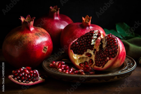 Fototapeta Pomegranate and Seeds.  Generative AI