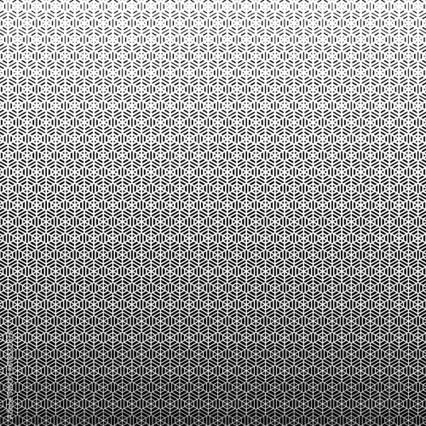 Fototapeta Vector modern sacred tattoo . Geometric seamless halftone pattern. Flower Of Life and abstract shapes made in Black and White.