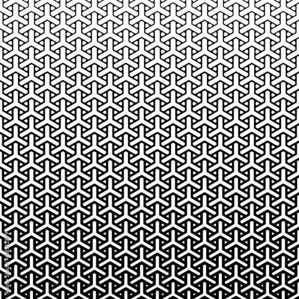 Fototapeta Vector modern sacred tattoo . Geometric seamless halftone pattern. Flower Of Life and abstract shapes made in Black and White.