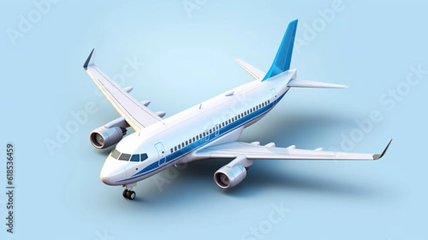 Fototapeta massive airliner airplane digital render 3d art ai gen