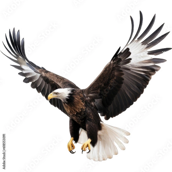Fototapeta flying eagle bird, isolated on transparent background