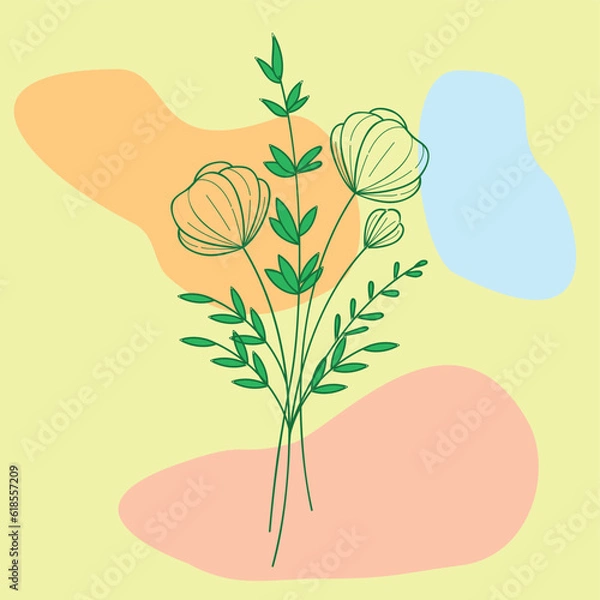 Fototapeta Pattern background design, vector, illustration. Illustration design background with floral concept