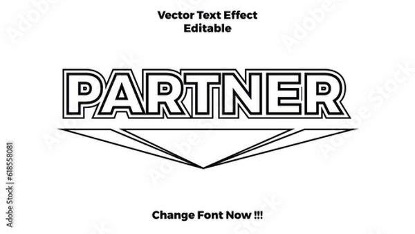 Obraz Vector Text Effect Monochrome Theme