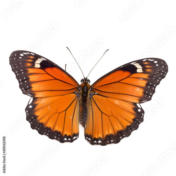 Fototapeta Front view of Viceroybutterfly isolated on white transparent background