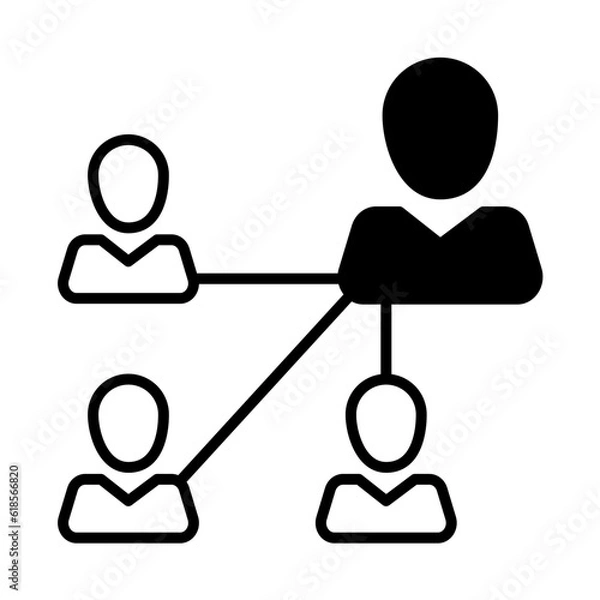 Fototapeta Solid Line Personel management design vector icon design vector line icon svg