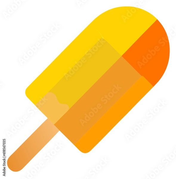 Fototapeta Yellow Summer Popsicle Delicious Sweet Cool icon transparent background