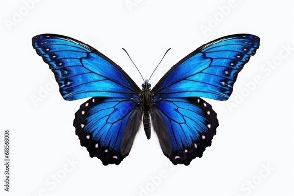 Fototapeta blue butterfly isolated on white background with 8k high resolution