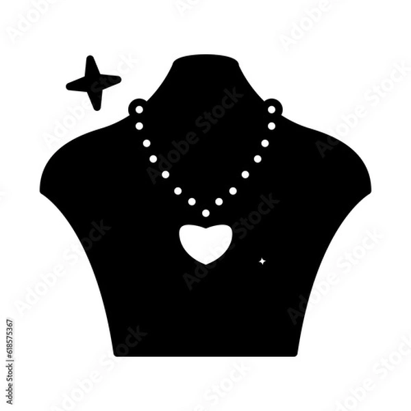 Fototapeta Solid Line NECKLACE design vector icon design vector line icon svg