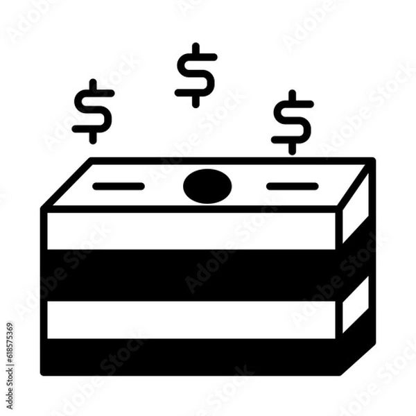 Fototapeta Solid Line money piled up design vector icon design vector line icon svg