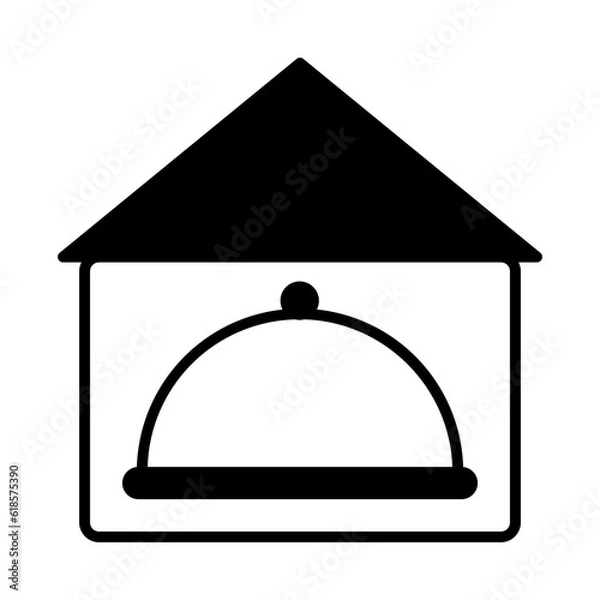 Fototapeta Solid Line RESTAURANT design vector icon design vector line icon svg