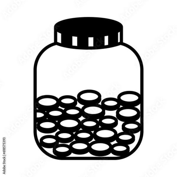 Fototapeta Solid Line money jar design vector icon design vector line icon svg