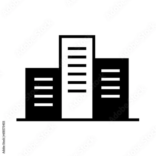 Fototapeta Solid Line skyscraper building design vector icon design vector line icon svg