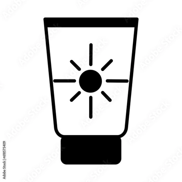 Fototapeta Solid Line SUNSCREEN design vector icon design vector line icon svg