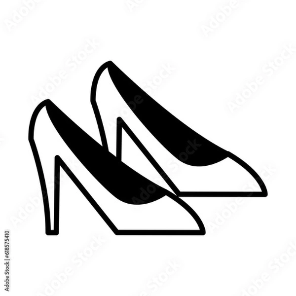 Fototapeta Solid Line SHOES design vector icon design vector line icon svg
