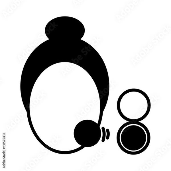 Fototapeta Solid Line USE COMPACT POWDER design vector icon design vector line icon svg