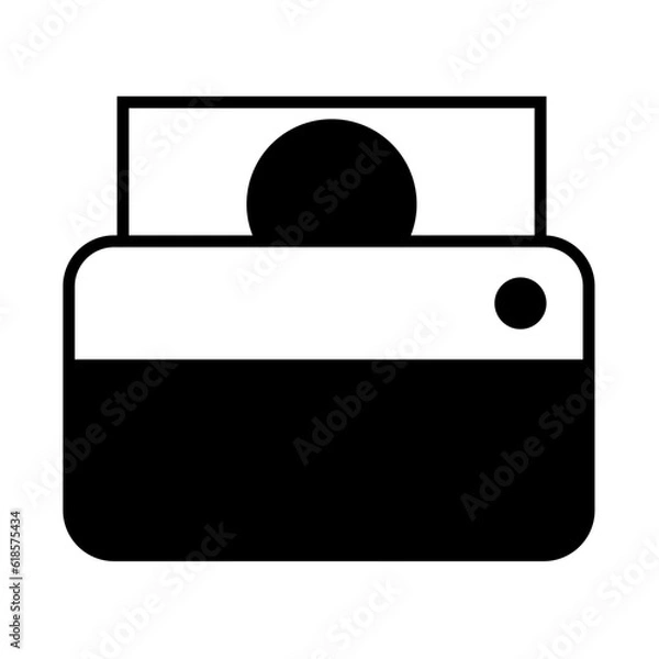 Fototapeta Solid Line wallet with money design vector icon design vector line icon svg