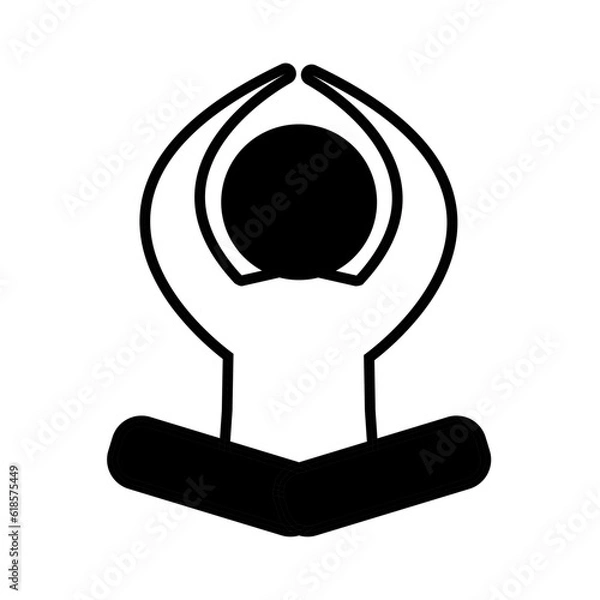 Fototapeta Solid Line yoga movement design vector icon design vector line icon svg