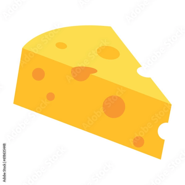 Fototapeta Isolated slice of cheese icon Flat design Vector