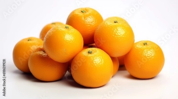 Fototapeta Orange on the white background. Created with Generative AI technology.