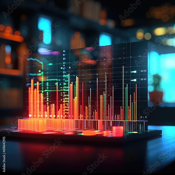 Fototapeta Marketing analytics graph