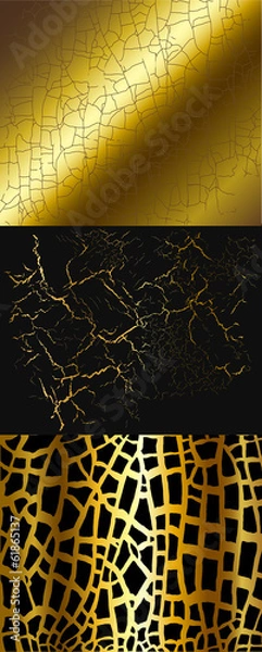 Obraz Сrack effect gold backgrounds