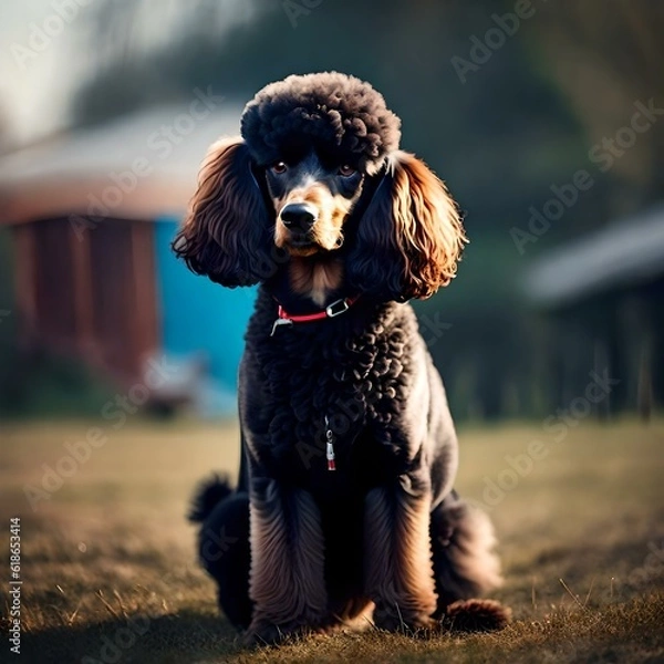 Obraz a Poodle dog seting , nice backround , 