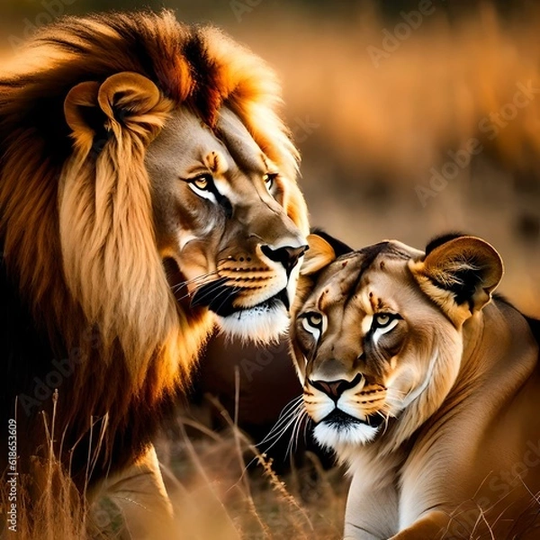 Obraz A lion in jungle 