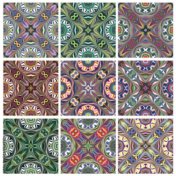 Fototapeta Set of South East Asian Textile Vector Pattern