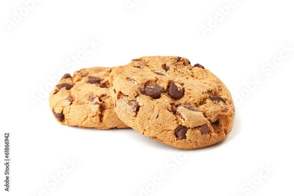 Obraz czekoladowe ciasteczka na biało