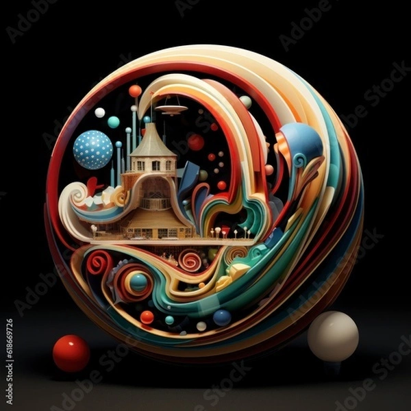 Obraz 3d snow globe art