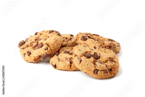 Obraz chocolate cookies on white