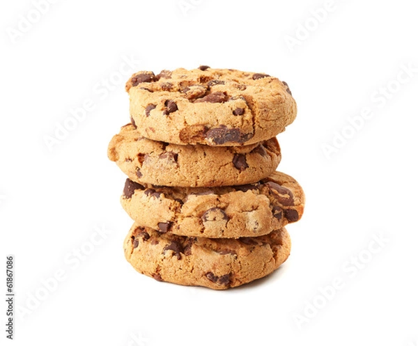 Obraz chocolate cookies on white