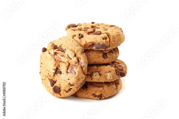 Obraz czekoladowe ciasteczka na biało