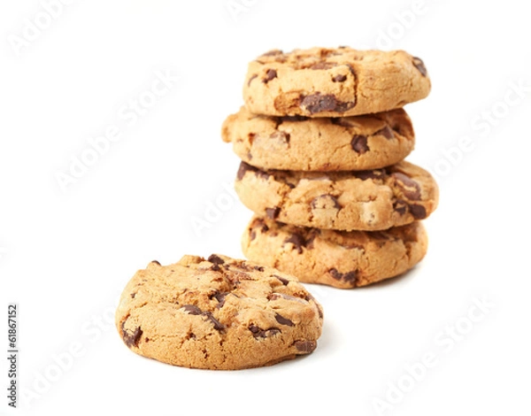 Obraz chocolate cookies on white