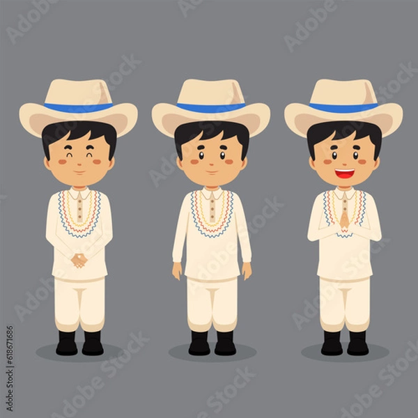 Fototapeta Honduras Character with Various Expression