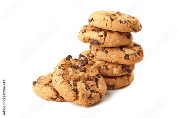 Obraz chocolate cookies on white
