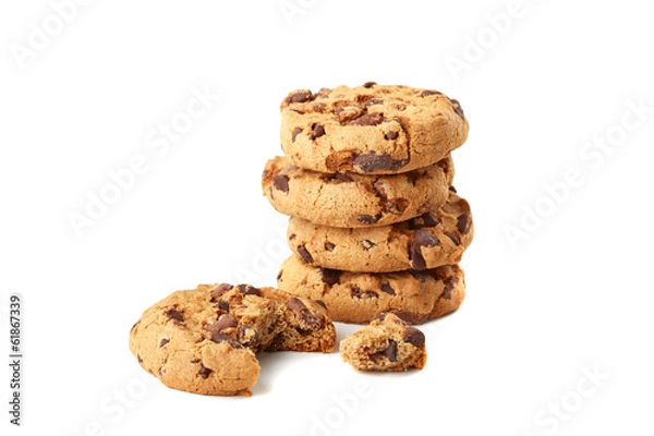Obraz chocolate cookies on white