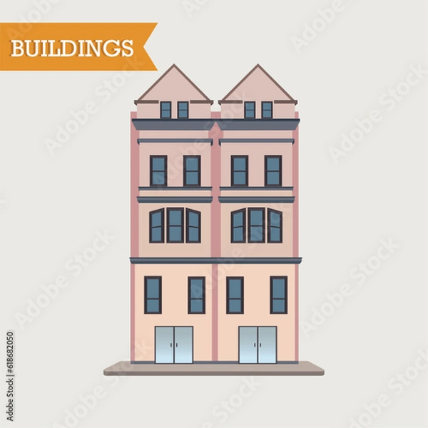 Fototapeta Isolated colored building icon image Vector