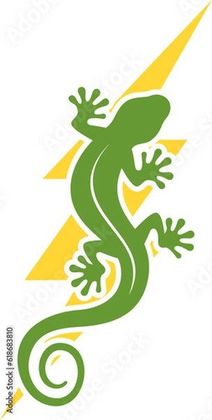 Obraz House lizard with bolt lightning