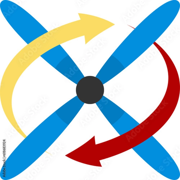 Fototapeta Propeller with circular arrow inside