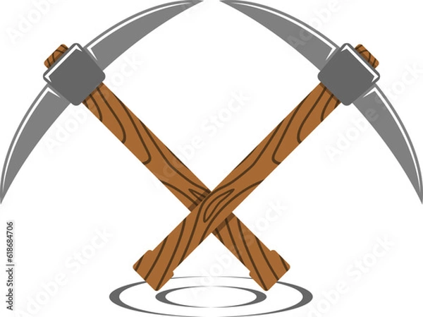 Obraz Mining axe with wood handle