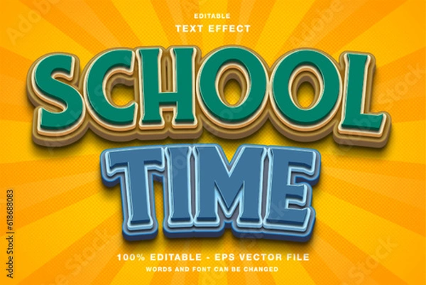 Fototapeta school time text effect