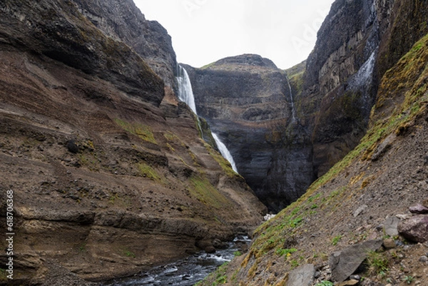 Fototapeta Volcanic Waterfall Gorge