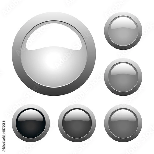 Fototapeta vector gray glass buttons